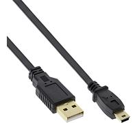 InLine 21460 Cavo USB 2.0, Piatto, Type-A Maschio a Type Mini-B Maschio, 5Pol, 1 m, Nero