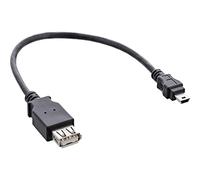 InLine 21519 Adattatore USB 2 Type-A Femmina a Mini 5Pin USB 2 Type-A Maschio, Posizionato su Cavo da 0.2 m, Nero