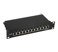 InLine 21663 Patch Panel Cat.6, 12 Porte, 25.4 cm, 10, 1He, Nero