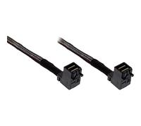 InLine 21970 Cavo Mini SAS, SFF-8643 a SFF-8643 e Side Band, 1 m, Connettore 90°, Entrambi, Nero