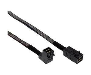 InLine 21971 Cavo Mini SAS, SFF-8643 a SFF-8643 e Side Band, 0.5 m, Connettore 90°, Nero