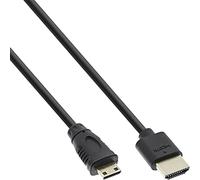 InLine 22027 Cavo High Speed HDMI Ethernet Mini C Maschio a HDMI a Maschio, 1.8 m, Premium, Contatti Dorati, Nero