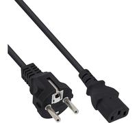 InLine 22120 Cavo Alimentazione, Spina Schuko CEE-7/7 a Presa IEC-320-C13, 5 m, Nero