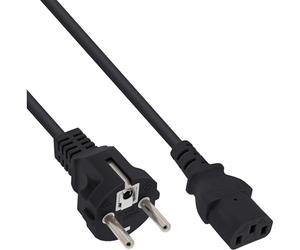 InLine 22120 Cavo Alimentazione, Spina Schuko CEE-7/7 a Presa IEC-320-C13, 5 m, Nero