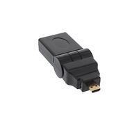 InLine 22128 Adattatore HDMI Femmina a HDMI Micro D Maschio, Contatti Dorati, Orientabile 180°, Nero
