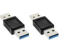 InLine 22133 Adattatore USB 3 Type-A Maschio a USB 3 Type-A Maschio, Nero (Confezione da 2)