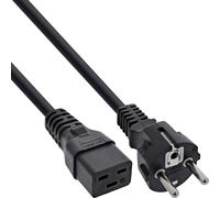 InLine 22287 Cavo Alimentazione 16A, Spina Schuko CEE-7/7 a Presa IEC-320-C19, 1.5 m, Nero