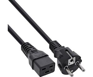 InLine 22287 Cavo Alimentazione 16A, Spina Schuko CEE-7/7 a Presa IEC-320-C19, 1.5 m, Nero