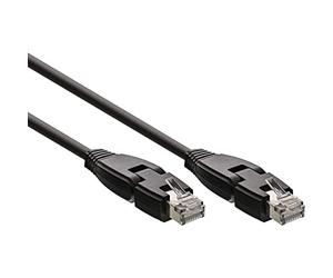 InLine® 22330 Cavo Patch LAN Orientabile 180°, S/FTP, PIMF, Cat.6A, 10 Giga, 500 MHz, Halogenfree, CU 100% Rame, 1 m, Nero