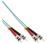 InLine 22418 Cavo Bretella Fibra Ottica Duplex, ST/ST, 50/125µm, OM3, 0.5M Nero