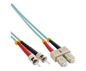 InLine 22432 Cavo Bretella Fibra Ottica Duplex, SC/ST, 50/125µm, OM3, 1M Nero