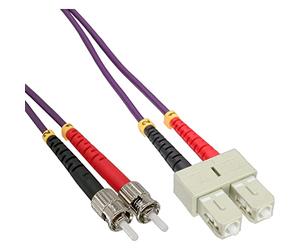 InLine 22449 Cavo Bretella Fibra Ottica Duplex, SC/ST, 50/125µm, OM4, 20M Nero