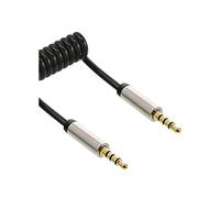 InLine 22502 Cavo Audio Spiralato, Nero