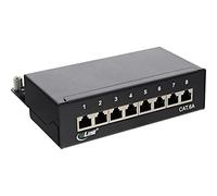 InLine Patch Panel Cat.6A, 8-porte, installazione guida DIN in server rack, nero