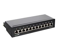 InLine Patch panel Cat.6A 12 porte - montaggio su guida DIN per server rack, nero