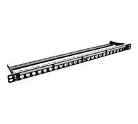 InLine 22517 Patch Panel Cat.6A 24 Porte, Snap-in Keystone, Senza Frutti, 48.26 cm, 19, 0.5He, Nero