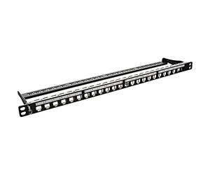 InLine 22517 Patch Panel Cat.6A 24 Porte, Snap-in Keystone, Senza Frutti, 48.26 cm, 19, 0.5He, Nero