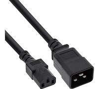 InLine 22530 Cavo Alimentazione Prolunga 10A, Spina IEC-320-C20 a Presa IEC-320-C13, 1 m, Nero