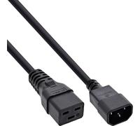 Inline 22533 Cavo Alimentazione Prolunga 10A, Spina IEC-320-C14 a Presa IEC-320-C19, 1 m, Nero