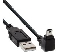 InLine 23347 Cavo Mini USB 2.0, Type-A Maschio a Type Mini-B Maschio, 5Pol, angolato V/Basso 90°, 0.5 m, Nero