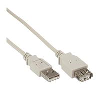 InLine 23373 Cavo USB 2.0, Prolunga, Type A, Maschio/Femmina, 1.8M, Bulk Beige