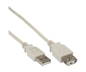 InLine 23373 Cavo USB 2.0, Prolunga, Type A, Maschio/Femmina, 1.8M, Bulk Beige