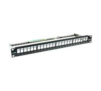 ITS Patch Panel 19 1U Cat.6A 24-porte, per Snap-In Keystone, nero
