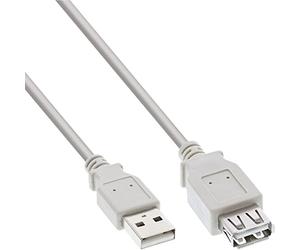 InLine 23883 Cavo USB 2.0, Prolunga, Type A, Maschio/Femmina, 0.5M Beige/Grigio
