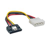 InLine 24094 Cavo Alimentazione Interno da 4 Pin IDE/PATA, 5.25" Maschio a SATA 15 Pin Femmina, 0.3 m Angolato 90° V/Alto, Nero