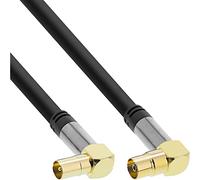 InLine 24577 Cavo Antenna, Angolata, Copertura 4X, 110 Db, 0.5M Nero