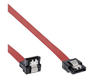 InLine 27703V - Cavo di collegamento SATA ad angolo, con linguetta di sicurezza, 0,3 m