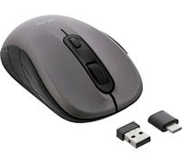 INLINE 3 in 1 - mouse - ottico - 5 pulsanti - wireless - 24 GHz Bluetooth 4.0 - ricevitore wireless USB / USB-C - grigio/nero