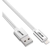 InLine 31411A - Cavo Lightning USB per iPad, iPhone, iPod, colore: Argento/Alluminio, 1 m