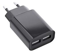InLine® 31503S - Caricatore USB Duo, 2 prese, adattatore di alimentazione, 100-240 V a 5 V/2,1 A, colore: Nero