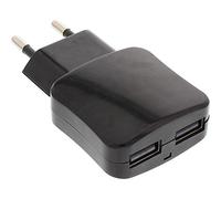 InLine 31505 C Set Duo Plus Ricarica USB Adattatore di Alimentazione con 2 m di Cavo, 100 - 240 V a 5 V/2.1 A Nero