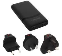 Inline 31519B - Alimentatore da viaggio USB, 65 W, piatto, Dual USB-C, PD, PPS, per viaggi e ufficio, colore: Nero