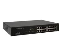 InLine 32311i Porta Gigabit Switch di Rete (16, 1 GBit/s, 27,94 cm (11 ") lüfterlos con 48,7 cm (19 Pollici) angolazioni) Metallo