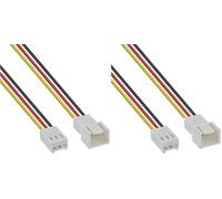 InLine 33328N - Cavo di prolunga per ventola a 3 poli Molex maschio a femmina con trasmissione del segnale tachimetro per PC, alloggiamento della ventola, 1 m (Confezione da 2)