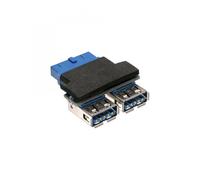 InLine Adattatore USB 3.0 2x A femmina / IDC 19pin maschio, interno