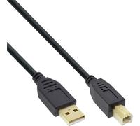 InLine Cavo USB 2.0 20653, Type A maschio a Type B maschio, pin dorati, 1 m Nero