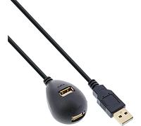 InLine 34653 USB 2.0 - Prolunga maschio/femmina, tipo A, nero, con piedistallo, 3 m