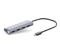 InLine 35392I - Hub USB 3.1 tipo C a 4 porte di tipo A, alloggiamento in alluminio, colore argento, senza alimentatore di rete