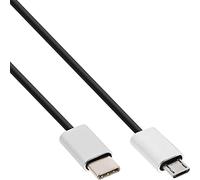 InLine 35846 cavo USB 0,5 m USB C Micro-USB B Alluminio, Nero