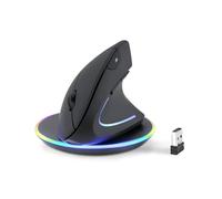 perixx PERIMICE-713RX Mouse Verticale Senza Fili Ricaricabile, Doppia Ricarica, 6 Pulsanti, Per Destri, Nero