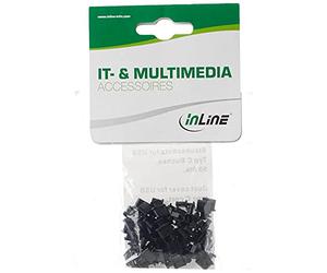 InLine 59948M50 Pack Copertura Antipolvere per USB Type-C Femmina Nero