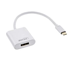 InLine 64102S - Convertitore per display USB, da USB tipo C a DisplayPort femmina (DP Alt Mode), 4K2K, 0,2 m, colore: Argento