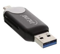 InLine 66779 C OTG Card Reader con USB 3.0 e Micro USB 2.0 Dual Interface per SDXC/microSDXC Nero