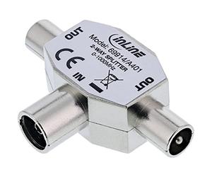 InLine 69914 cavo di interfaccia e adattatore 2xCoax Coassiale Argento