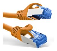 InLine® Cavo patch, Cat.6A, S/FTP, TPE (LSZH), CCA, PoE, LAN, Ethernet, cavo di rete, RJ45 Gigabit, arancione, 1 m, 72601O