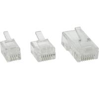 InLine 21394 Plug Modulare, Telefonico, Isdn a Crimpare su Cavo Piatto, Rj45, Nero